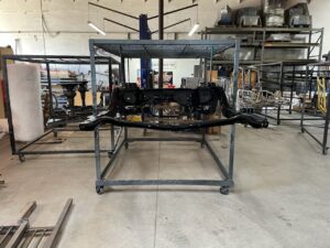 Powder coated car frame